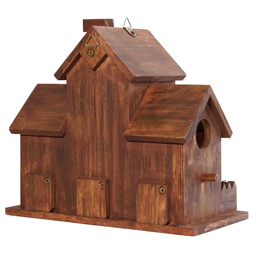 3 Hole Bird House with Bird Feeder W8175