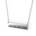 Sterling Silver Bar Pendant Necklace D607