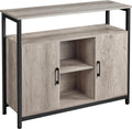 Gray Kitchen Storage Sideboard with Two Doors and Adjustable Shelf Z940205
