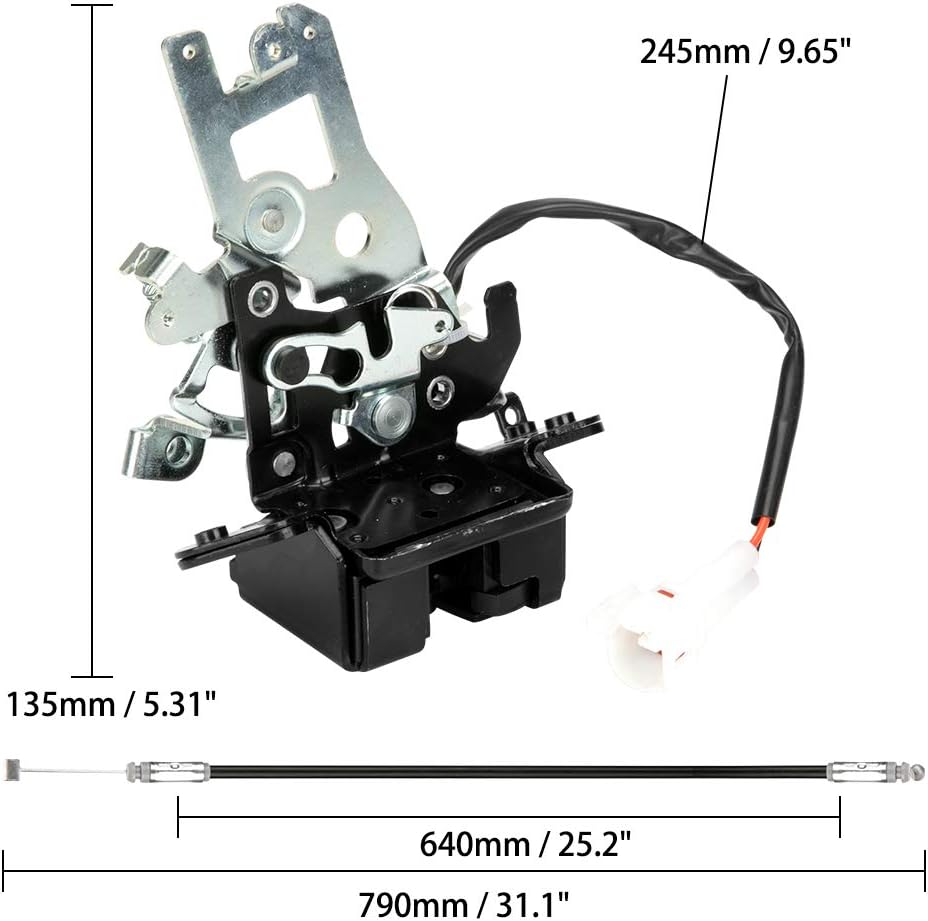Integrated Liftgate Lock Actuator Rear Trunk Hatch Tailgate Latch with Cable Assembly Pack of 2 Q4783