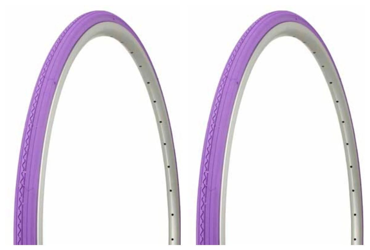 2 Tires Duro 700 x 23c Purple Side Wall Bicycle Tires X965