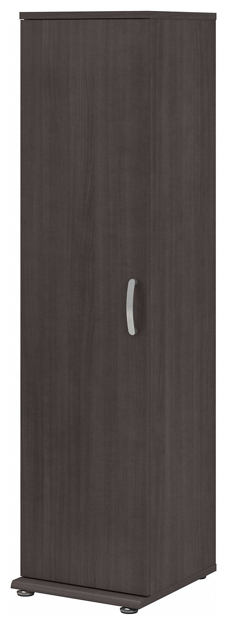 Storm Gray Tall Narrow Storage Cabinet with Door and Shelves T224