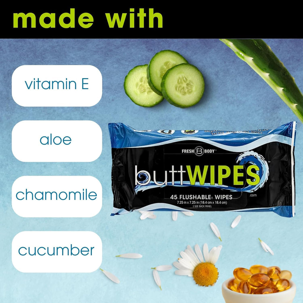 Flushable Wipes (1 Pack, 45 wipes) F825
