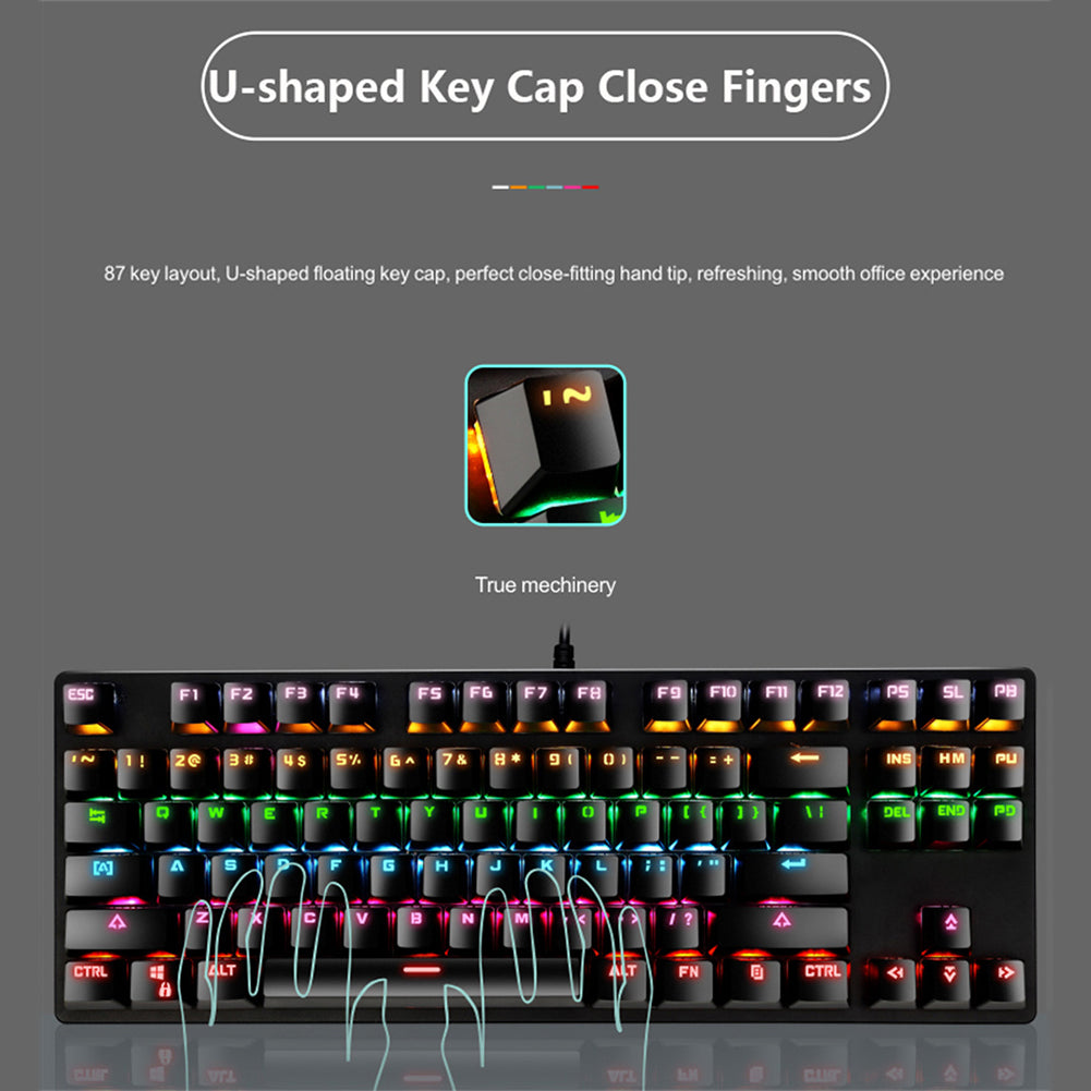 87-Key Gaming Mechanical Keyboard with Backlit LED W94371