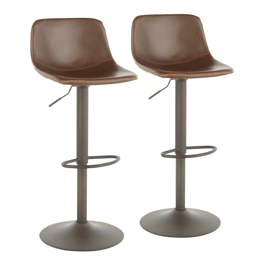 Set of 2 Brown Faux Leather Bar Stool V422924
