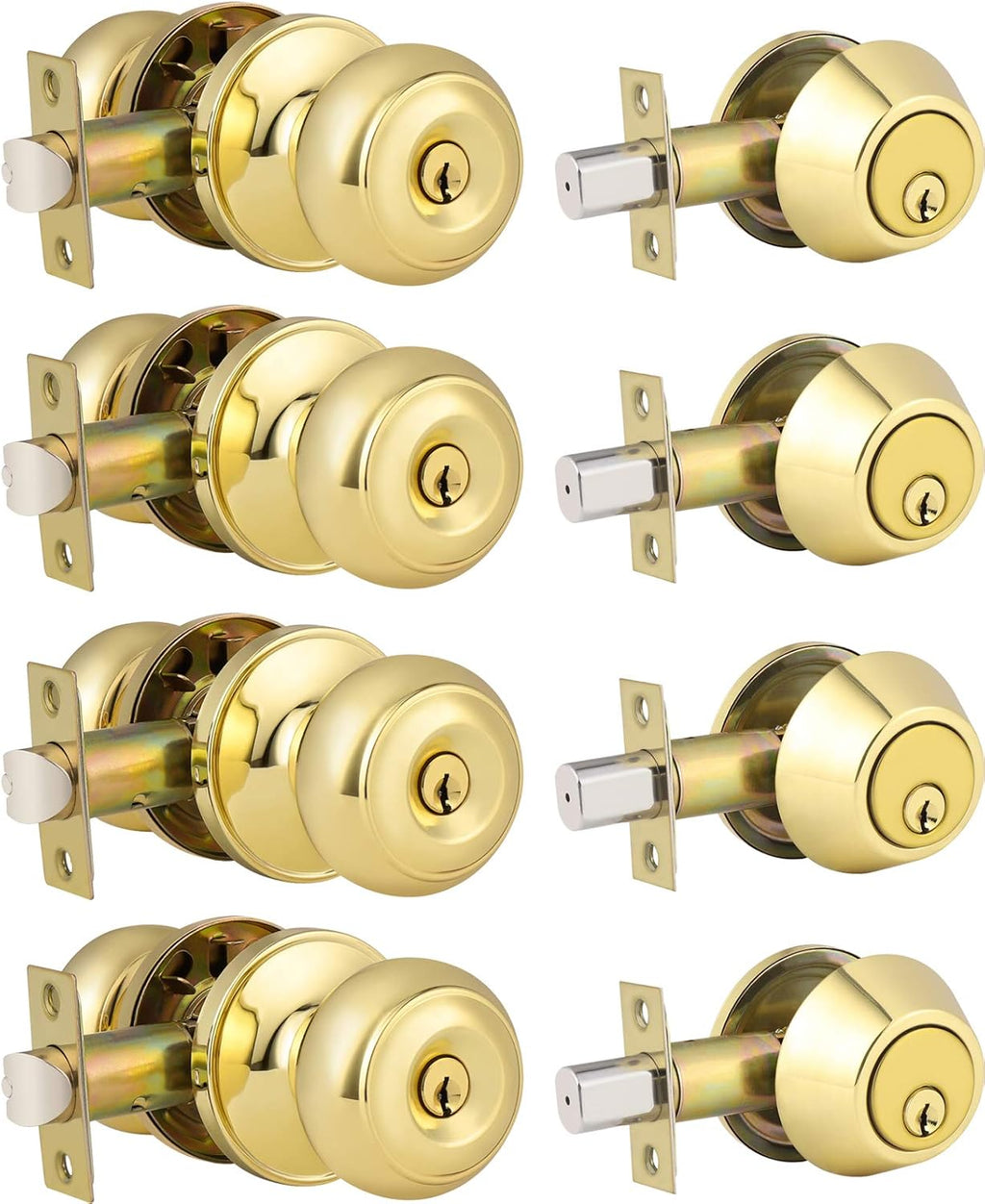 3 Pack Keyed Alike Oil Rubbed Bronze Door Knob and Deadbolt Set V982025