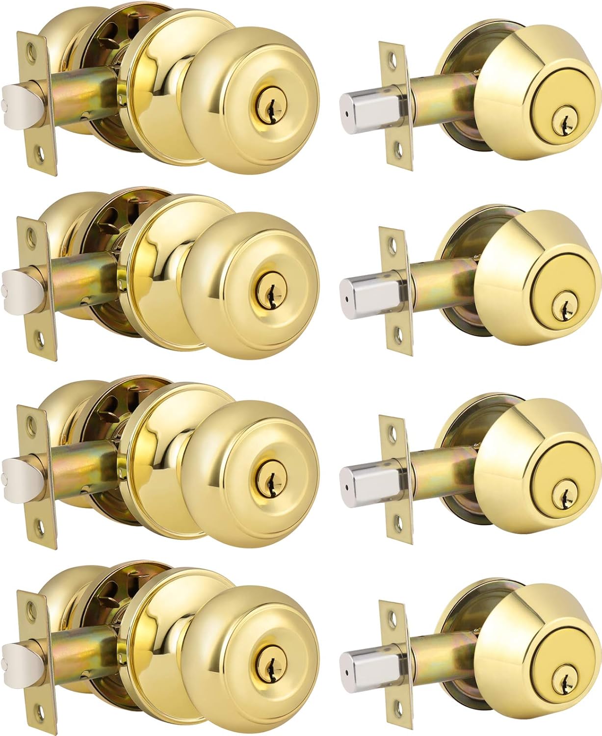 3 Pack Keyed Alike Oil Rubbed Bronze Door Knob and Deadbolt Set V982025