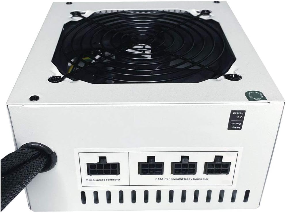 600W ATX Semi-Modular Power Supply with 120mm Black Fan H6637