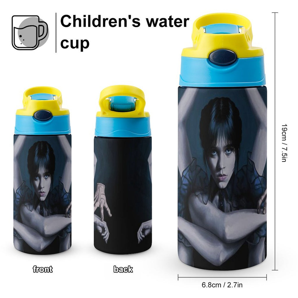 Stainless Steel Water Bottle with Straw G37441