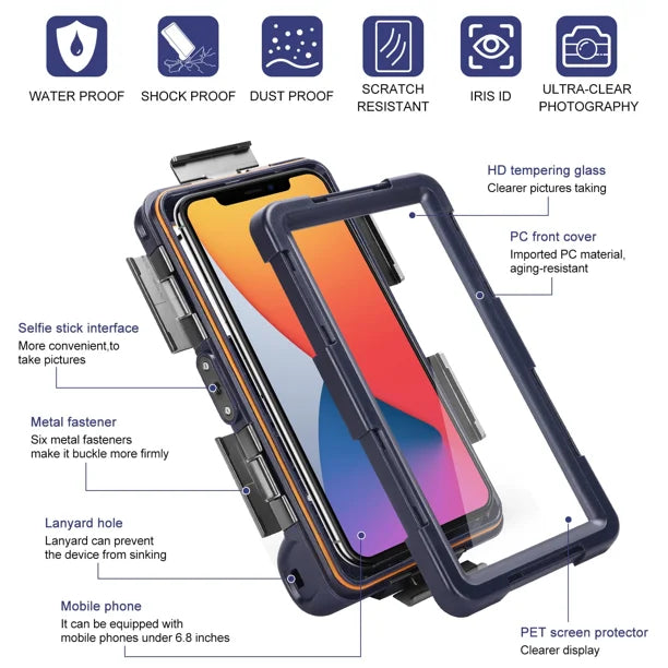 Waterproof UnderWater Case for Samsung Galaxy Note20 Ultra 5G and all Phones Up to 6.9 Inch with Lanyard X21734