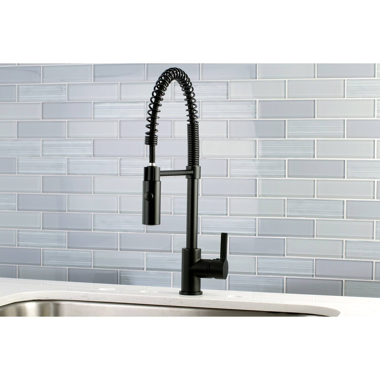 Matte Black Single-Handle Pre-Rinse Kitchen Faucet U691570