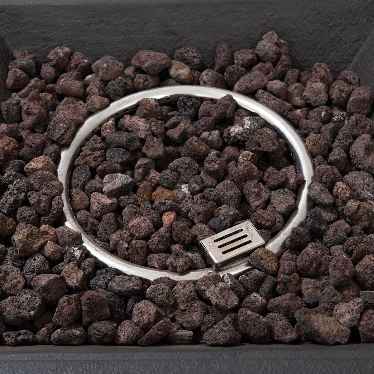 28 in. Smokeless Propane Gas Fire Pit Table with Lava Rocks O9353