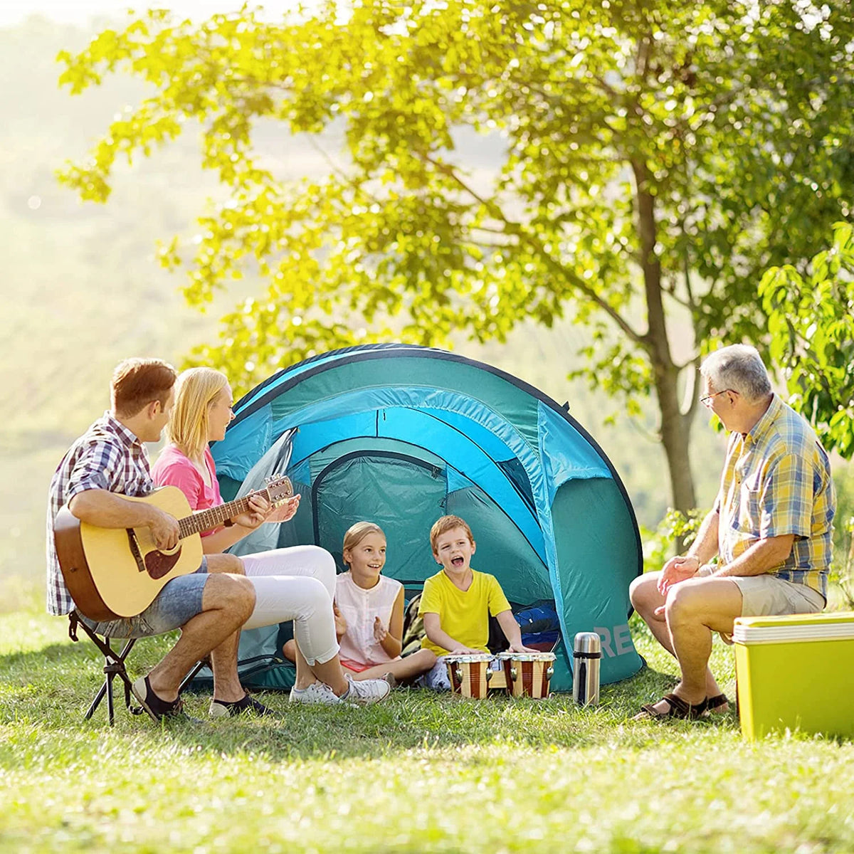 Blue Waterproof Pop Up Tent for Camping B437