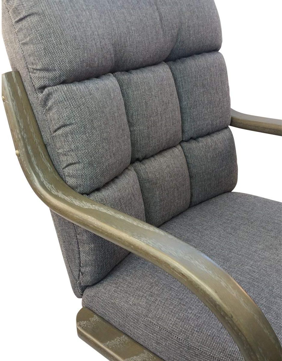 Smoke Tweed Swivel Tilt Caster Arm Chair J122