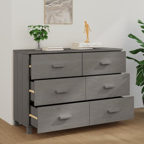 Light Gray Solid Wood Pine Sideboard U964