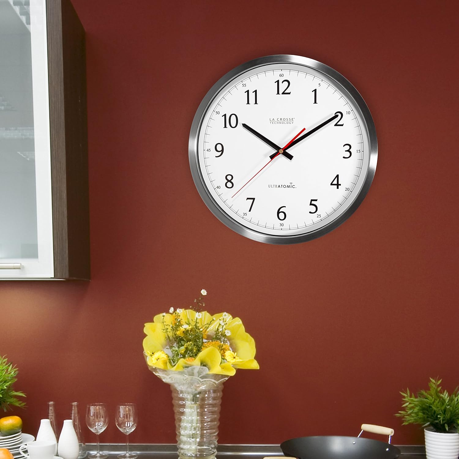 14 Inch Analog Stainless Steel Wall Clock X37267