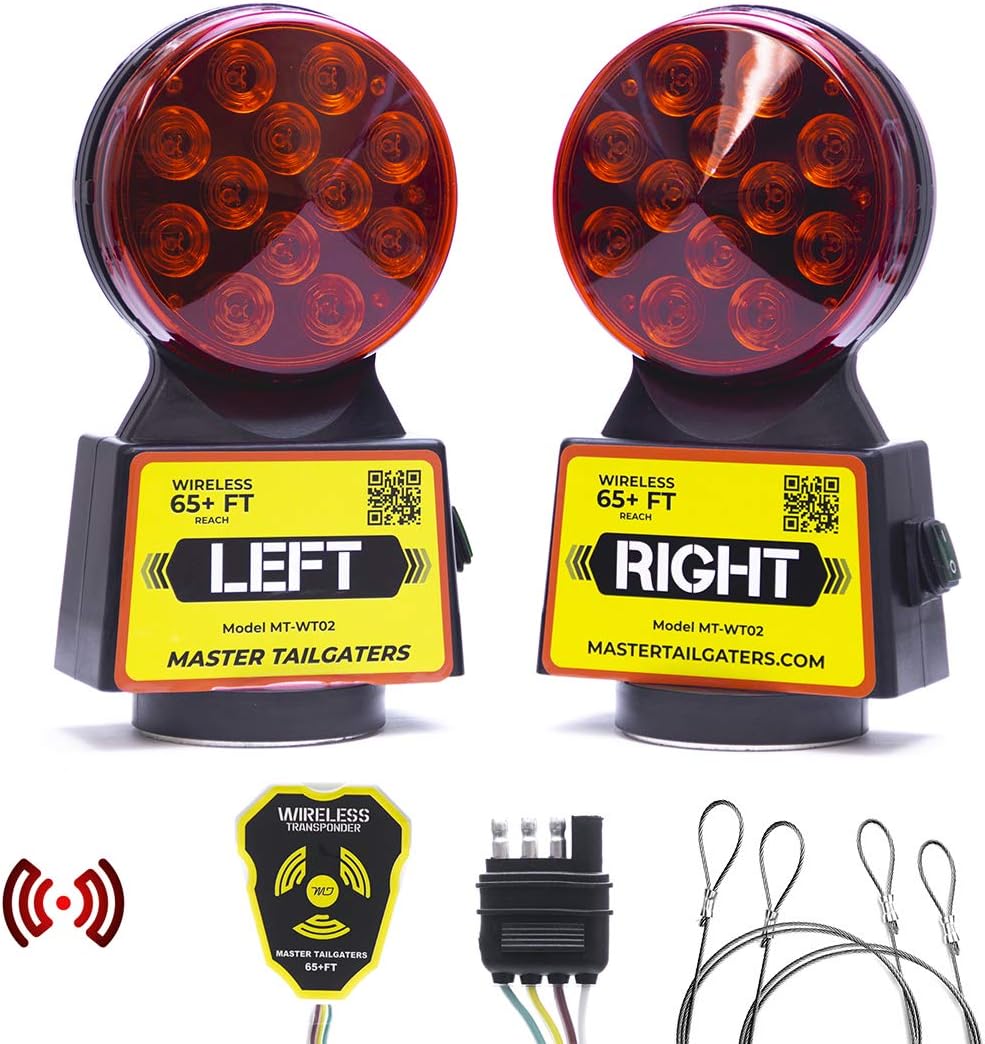 Wireless Trailer Tow Lights with Safety Straps H998