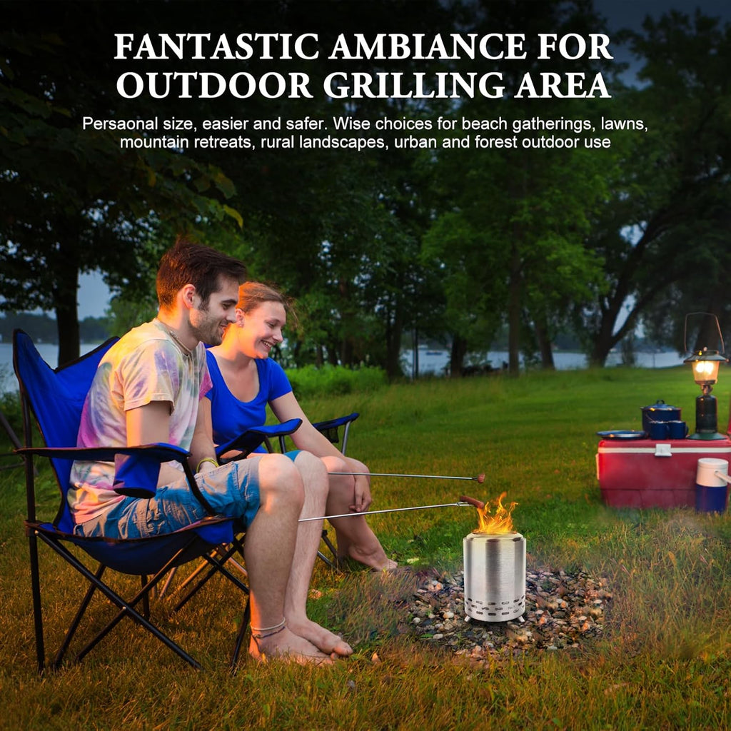Stainless Steel Mini Firepit with Travel Bag J137
