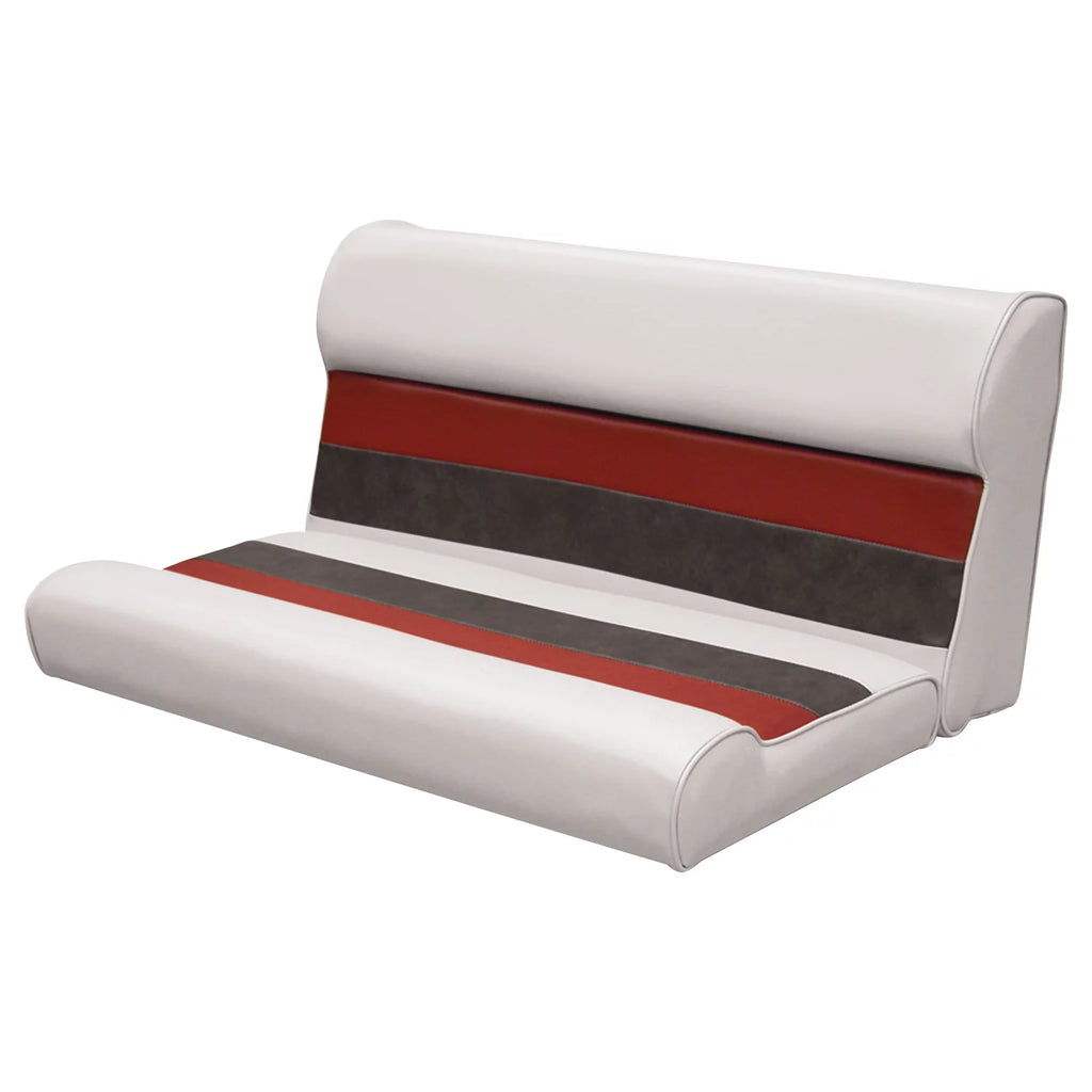 White/Red/Charcoal Pontoon Bench Seat and Backrest Cushion Set V7190