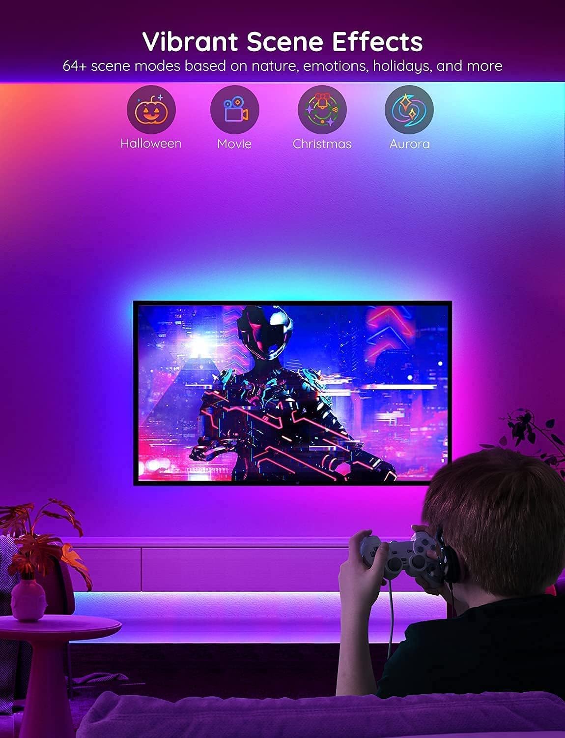 65.6ft RGBIC Smart WiFi LED Light Strip Pack of 2 H921588