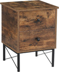 Vintage 2 Drawer End Table with Metal Frame F4607