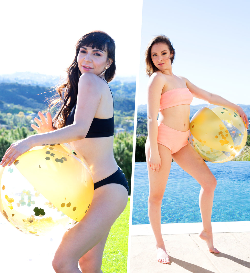 Bundle of Gold Inflatable Pool Float Tube & Beach Balls Set of 3 P275