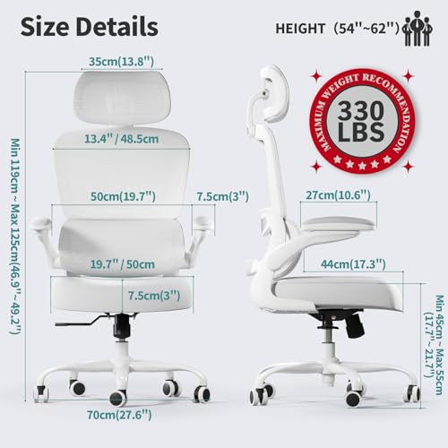 Ergonomic Mesh High Back Office Chair with Wheels (Black) L261042