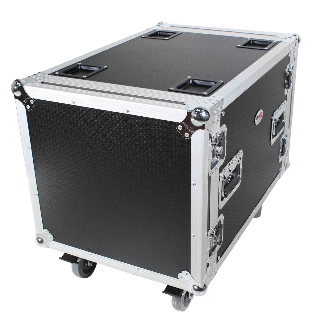 10U Space Rack Mount Flight Case 24 inch Depth with Casters S245419