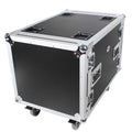 10U Space Rack Mount Flight Case 24 inch Depth with Casters S245419