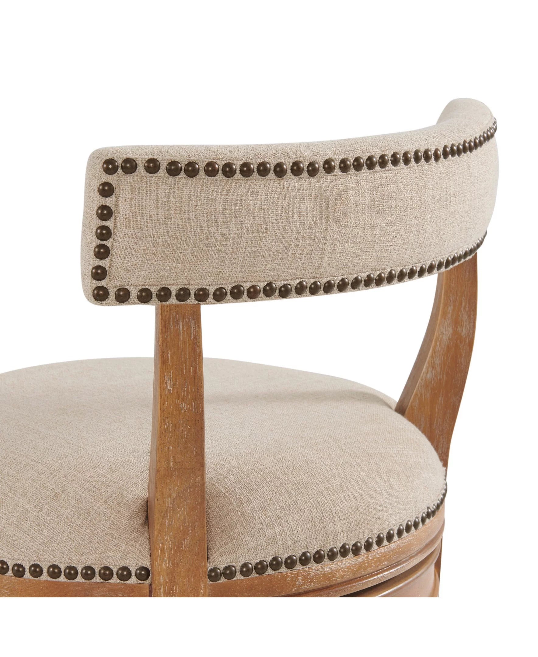 Weathered Brown and Beige Swivel Bar Stool X619