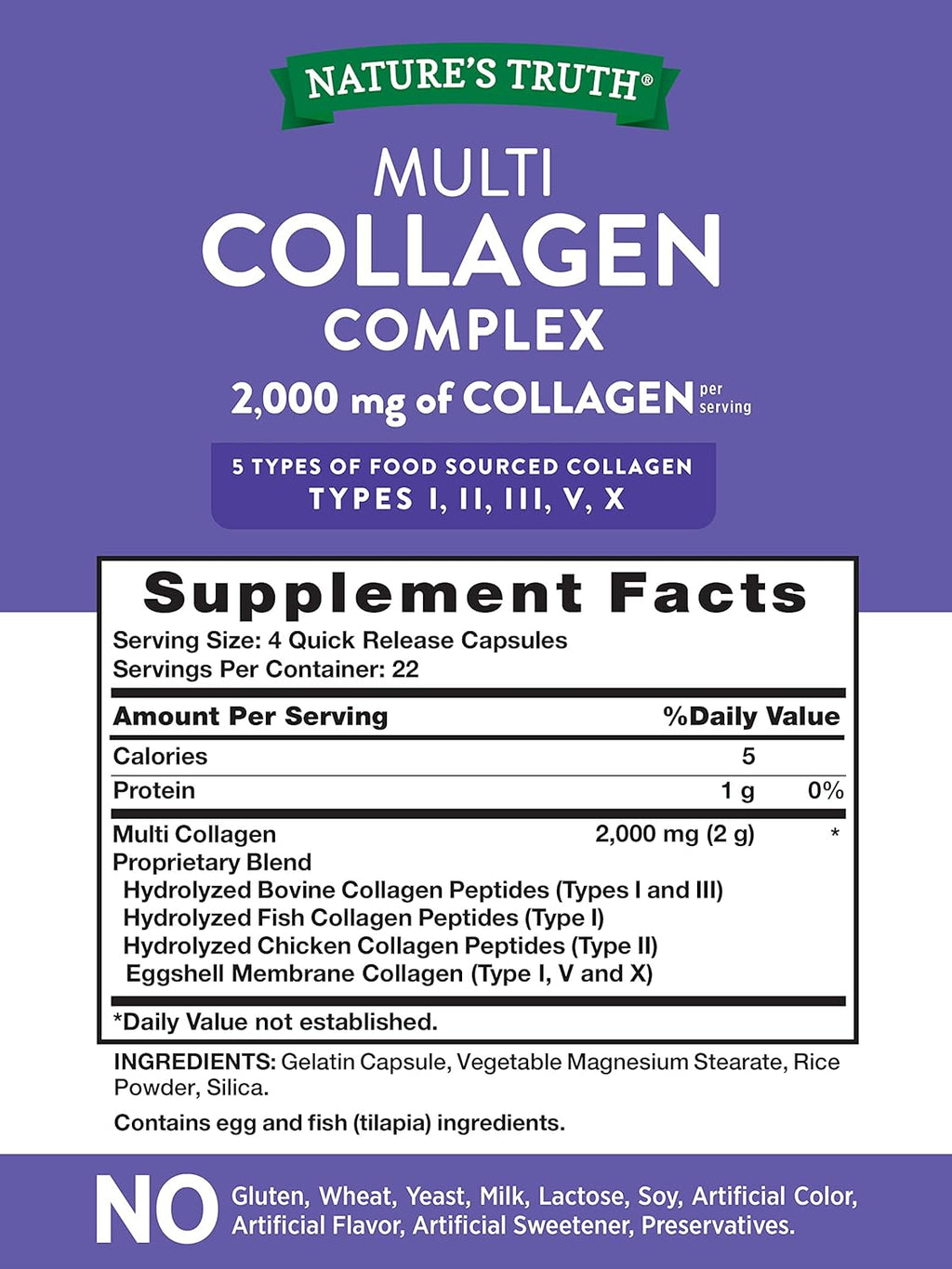 90 Count Multi Collagen Protein Capsules R7657