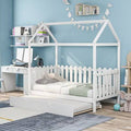 Twin Solid Wood Bunk Bed with Trundle White E27204
