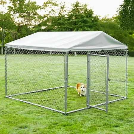 Large Dog Kennel with Galvanized Chain Link U5631