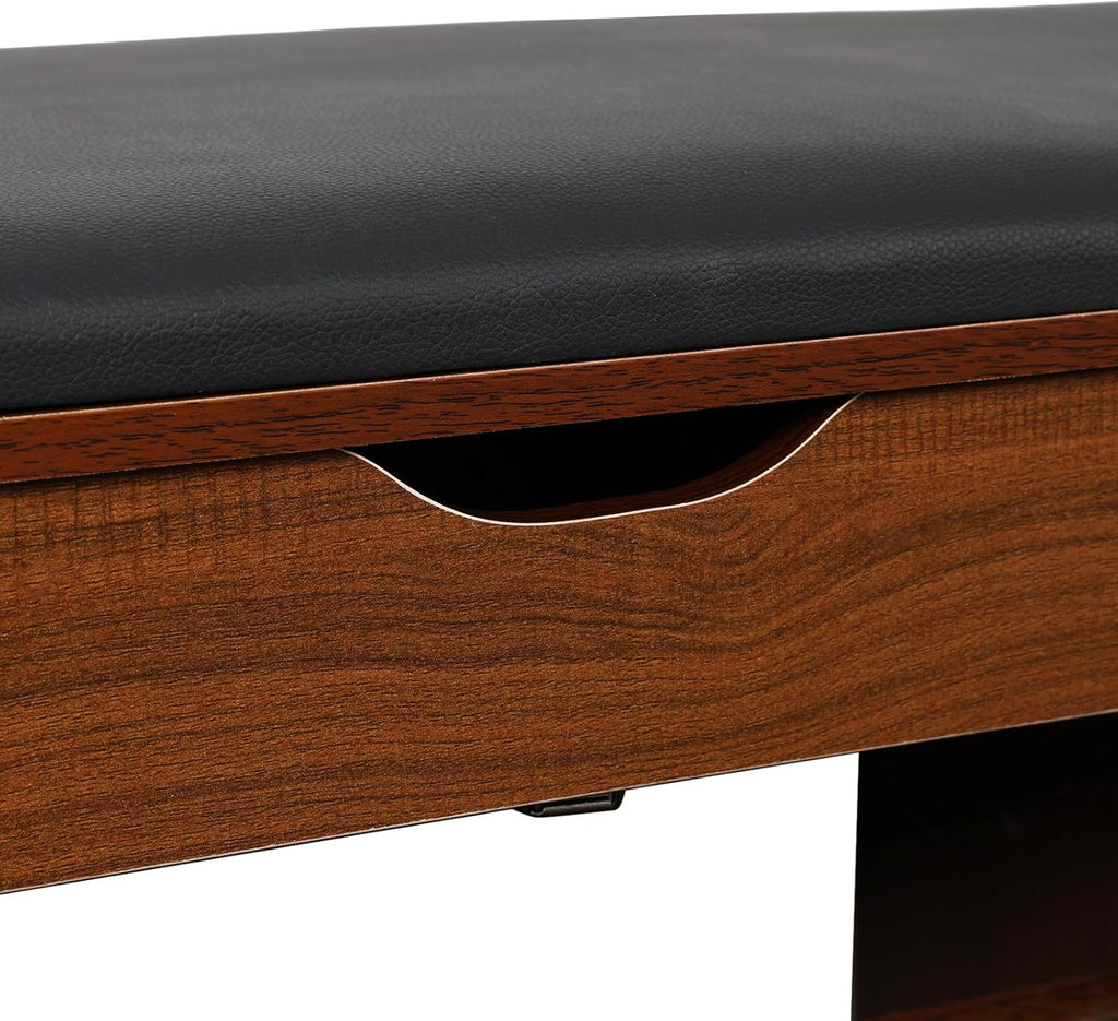 3 Tiers Storage Bench with Padded Seat Cushion M6542