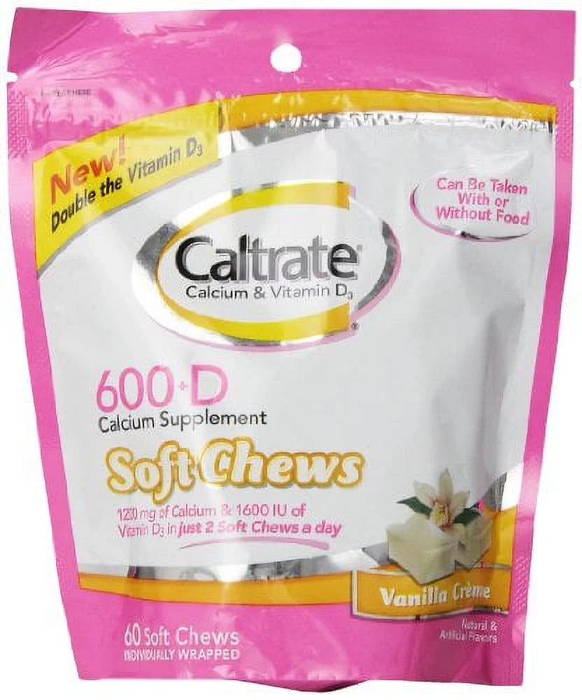 5 Pack Calcium Vitamin D Soft Chews Vanilla Creme 60 Each J302