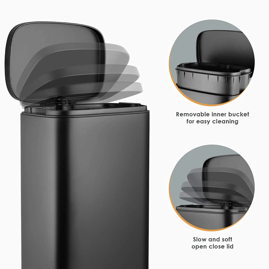 Black Stainless Steel Trash Can Y643714