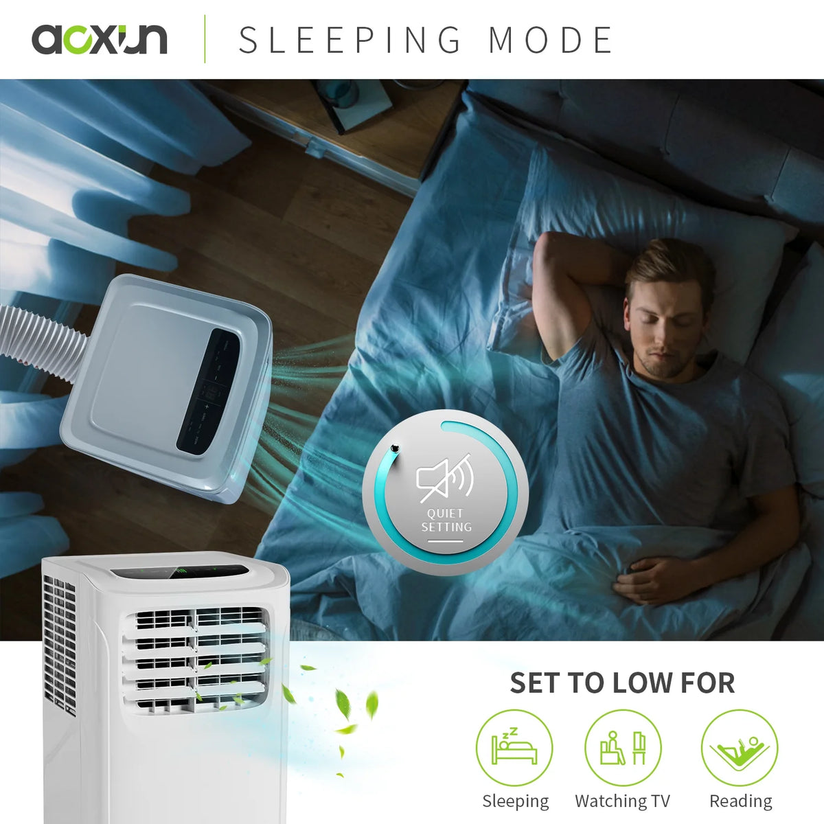 White 9700 BTU Portable Air Conditioner with Dehumidifier Function and Fan Mode with Window Kit Y838