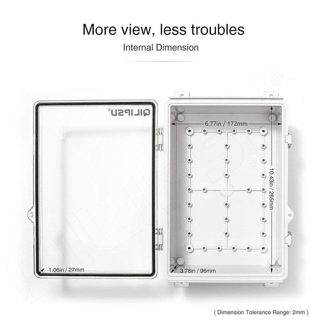 Clear Hinged Cover Junction Box with Mounting Plate, IP67 Waterproof ABS Plastic Grey, Pack of 2 R754