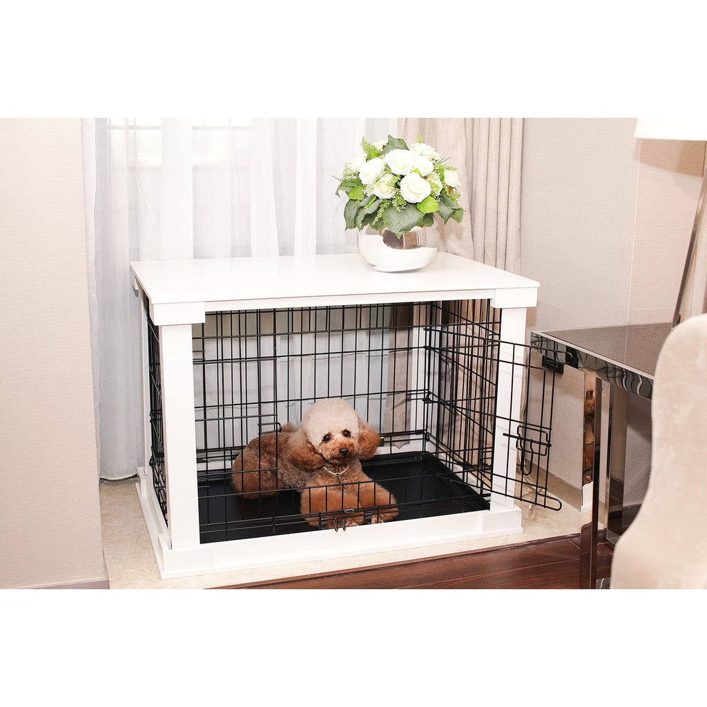 Medium White Cage with Crate Cover K61985
