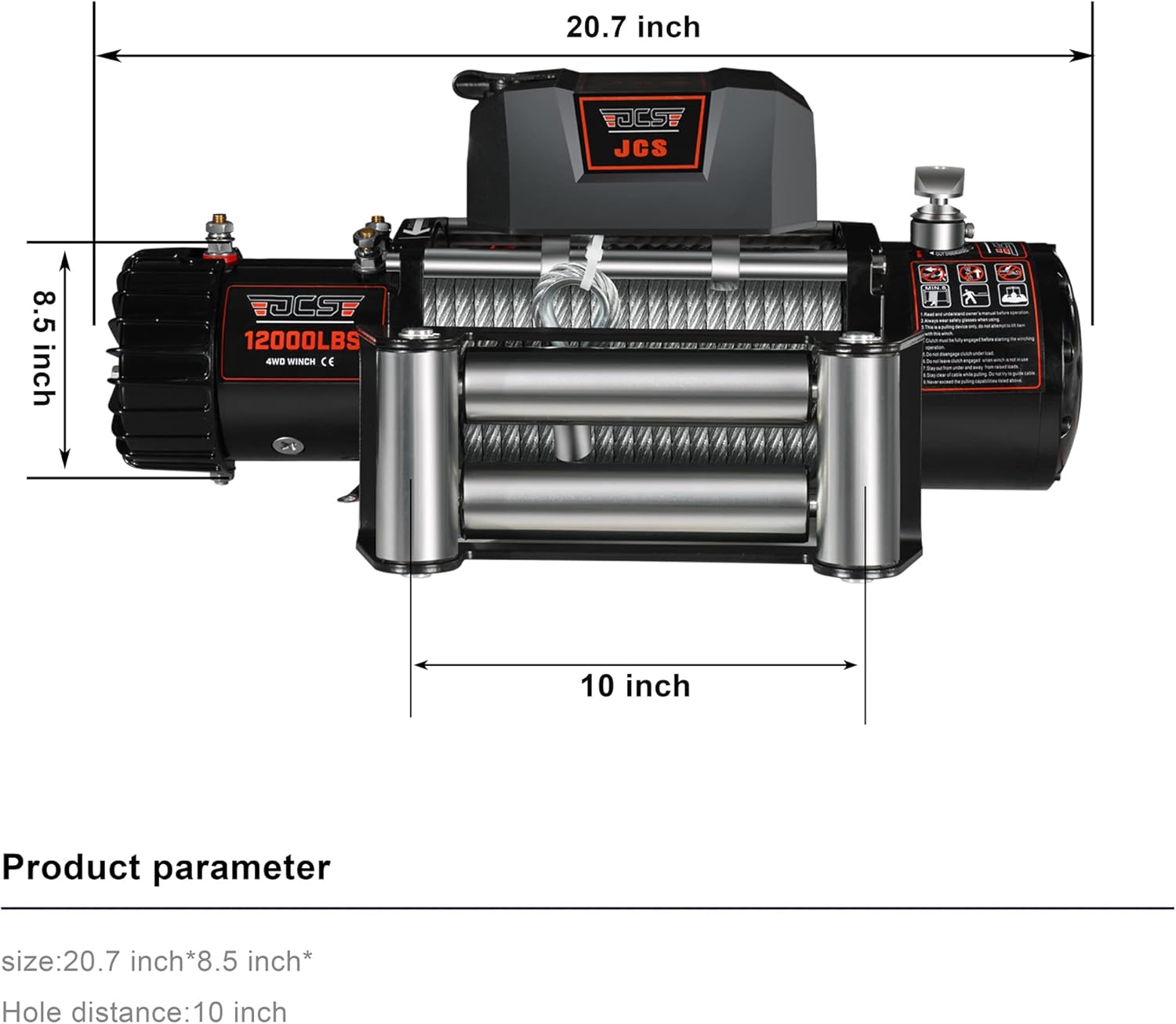 12000 lb 12V Electric Winch with Steel Wire Cable and Wireless Remote J313136
