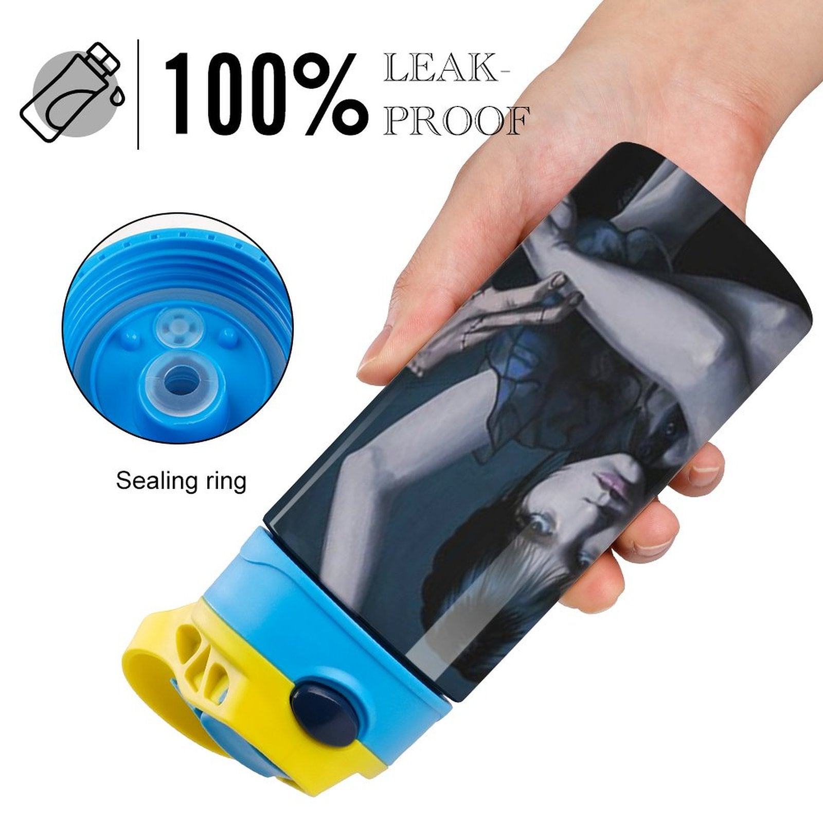 Stainless Steel Water Bottle with Straw G37441