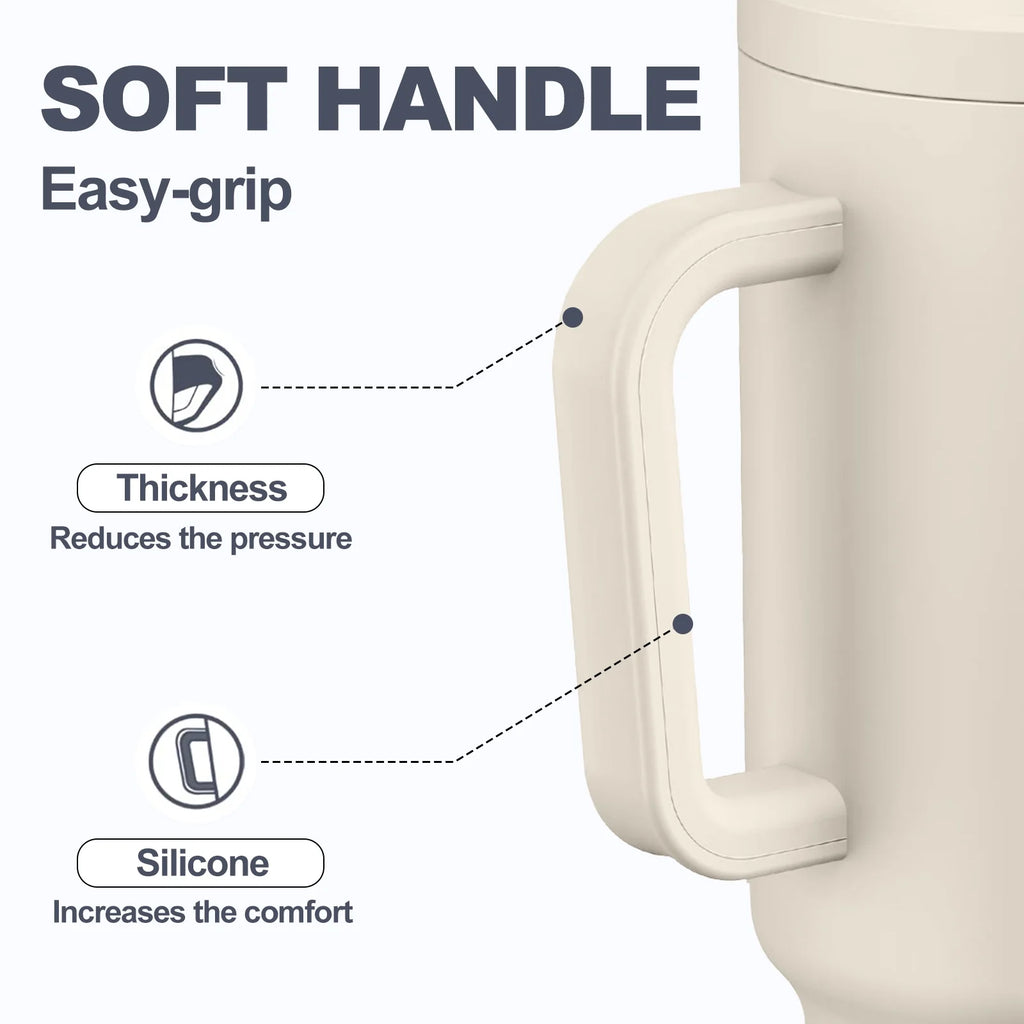 40 oz Stainless Steel Insulated Tumbler with Handle and Straw Lid O3246