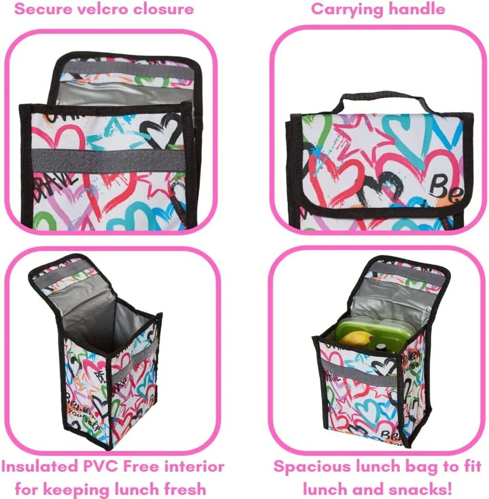 6 Piece Backpack Set with Lunch Box and Water Bottle R693