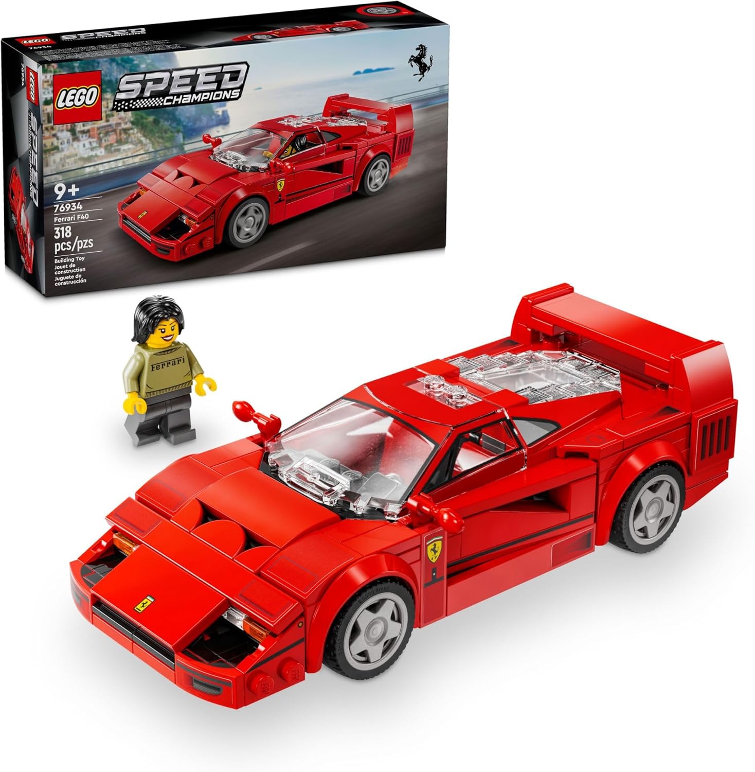 Ferrari F40 Supercar Building Set with Driver Minifigure Y39108