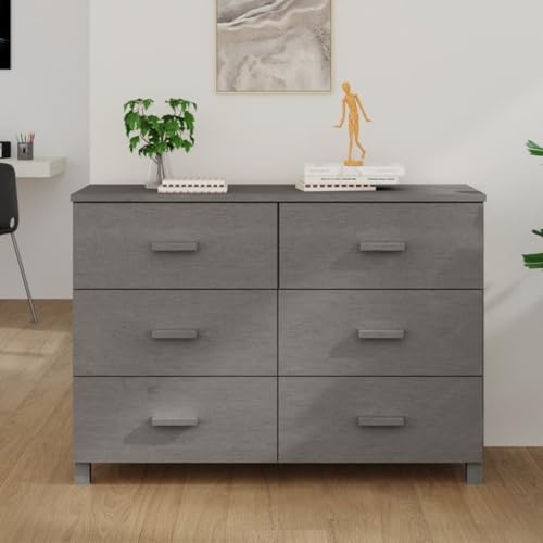Light Gray Solid Wood Pine Sideboard U964