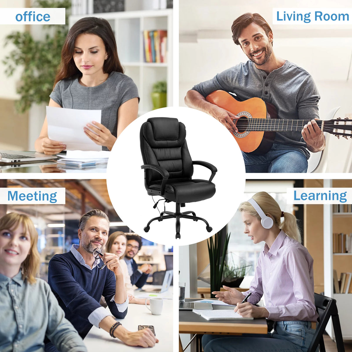 Heavy Duty Ergonomic Office Chair 500 lbs Capacity with Massage R228
