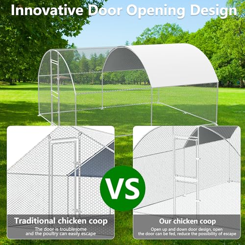 Large Metal Chicken Coop with Waterproof Cover G2194