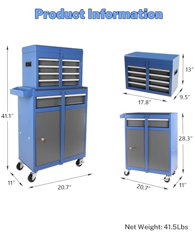 Black 5-Drawer Rolling Tool Chest E8693