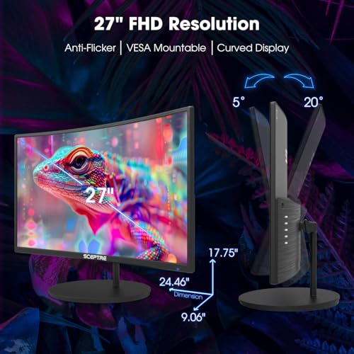 Curved 27" FHD 1080p 75Hz LED Monitor Z150573