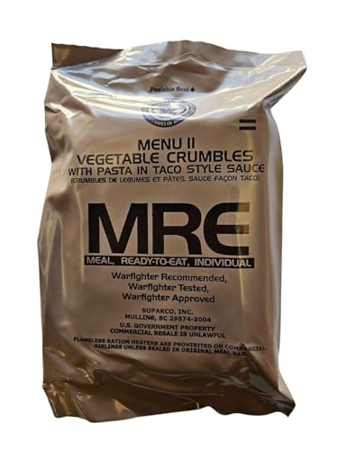 MRE Meal Ready to Eat with Entree, Snacks, Dessert, Drink Mix, Utensils, Condiments and FRH X117